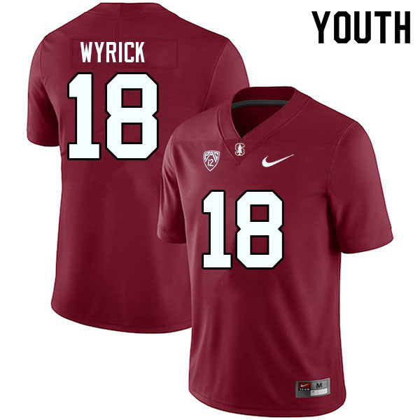 Youth #18 Jimmy Wyrick Stanford Cardinal College Football Jerseys Sale-Cardinal